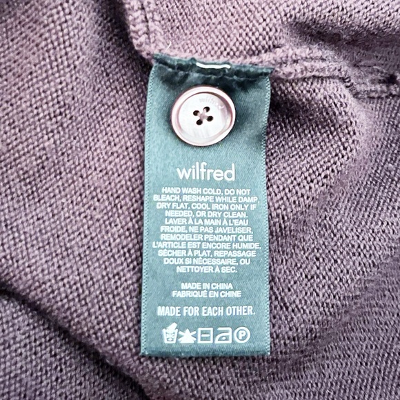 Aritzia Wilfred Brown Wool Long Sleeve Button Front Duster Cardigan Sweater - Picture 4 of 5